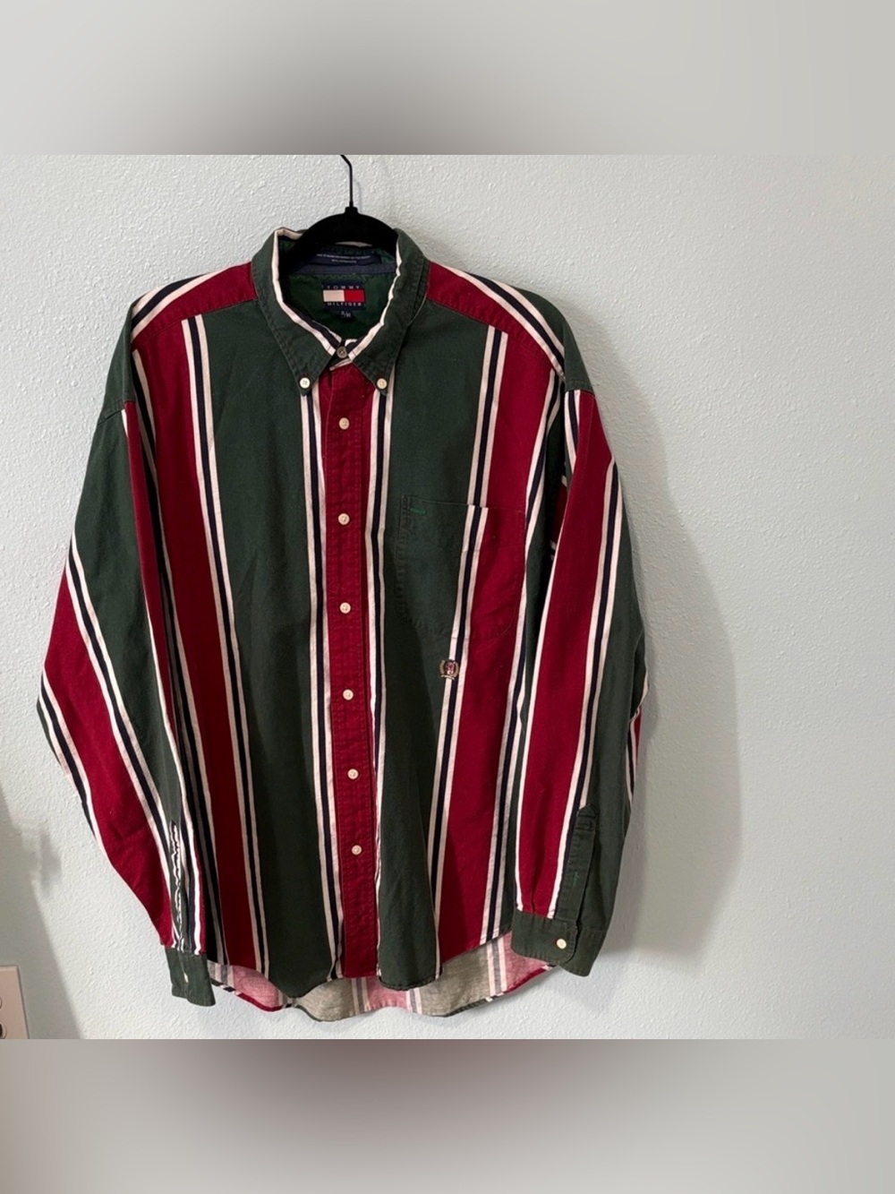 TOMMY HILFIGER vintage 90’s Men's Striped Button-Down Shirt